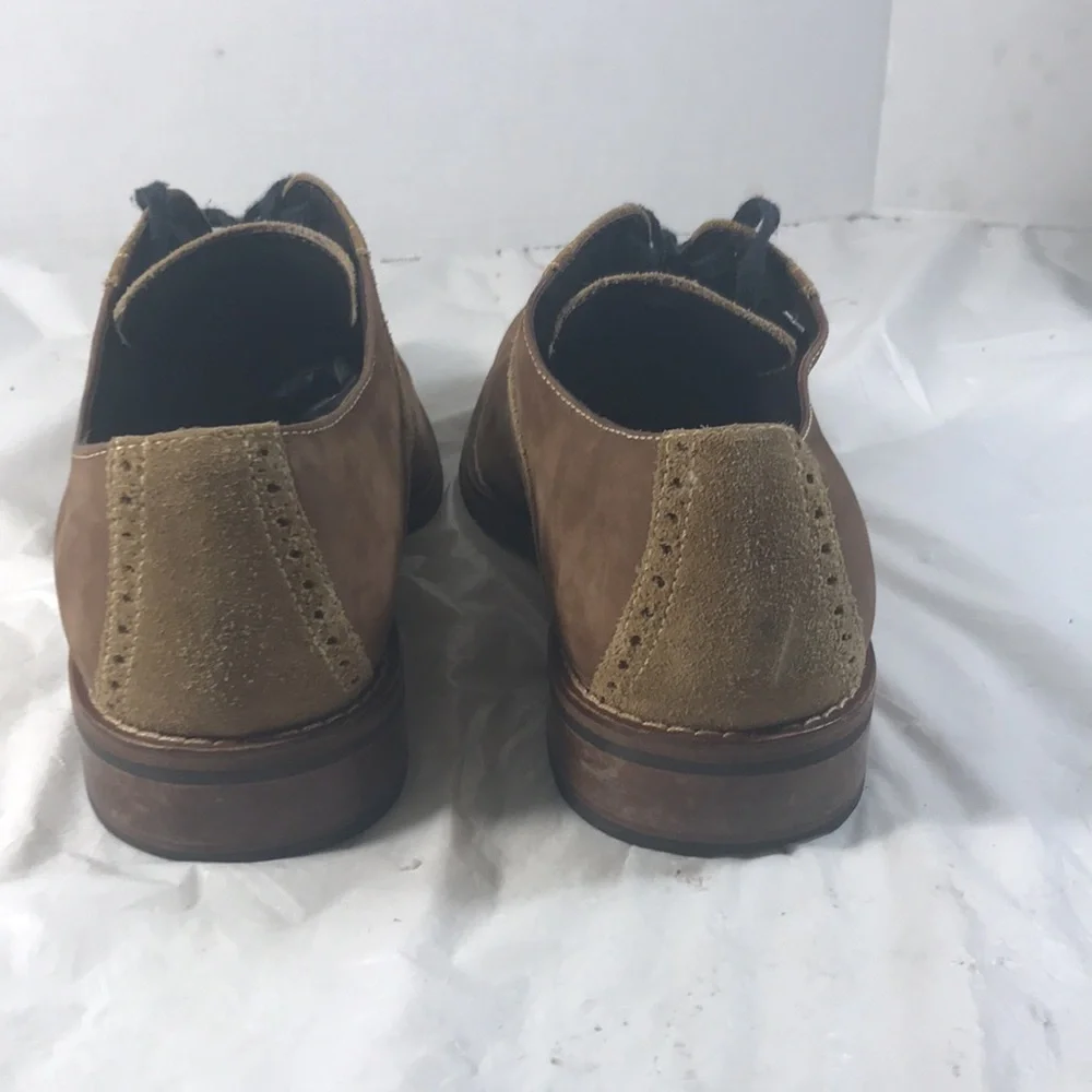 Cole Haan Men's Williams British Brown and Tan Nubuck Suede Oxford Derby Shoes